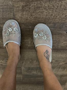 Product Review of Cammie Women's Floral Beaded Mesh Chinese Slippers Flip Flops Flip Flop from z**z 0