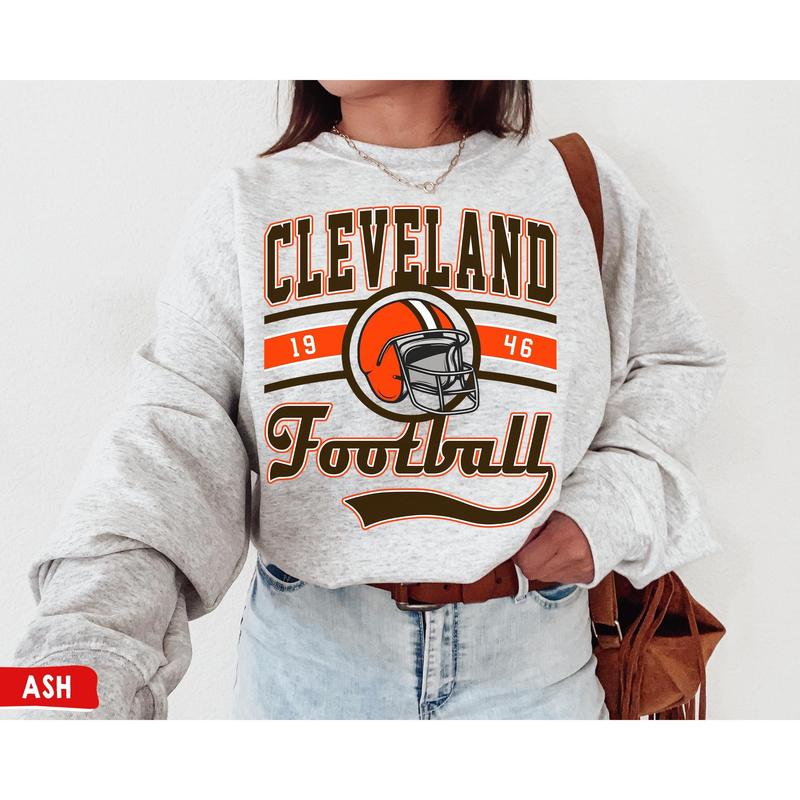 TikTok Shop Cleveland Football Crewneck Sweatshirt Browns Sweatshirt Vintage Cleveland Sweatshirt Retro Cleveland Shirt Browns Fan Gift NYHDG