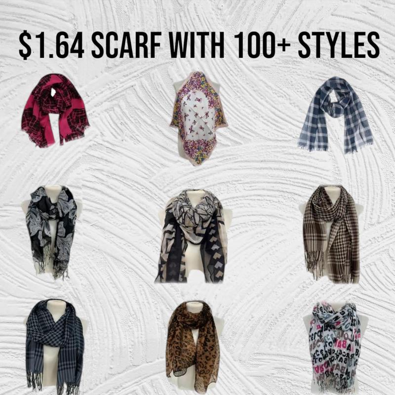 $1.64 Each Fall & Winter Thin/Thick Scarves & Shawl & Wrap for Effortless Style, Chic & Breezy, for Women 0