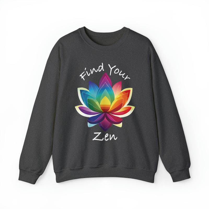 TikTok Shop: Find Your Zen Colorful Lotus Flower Graphic Unisex Heavy  Blend™ Crewneck Sweatshirt