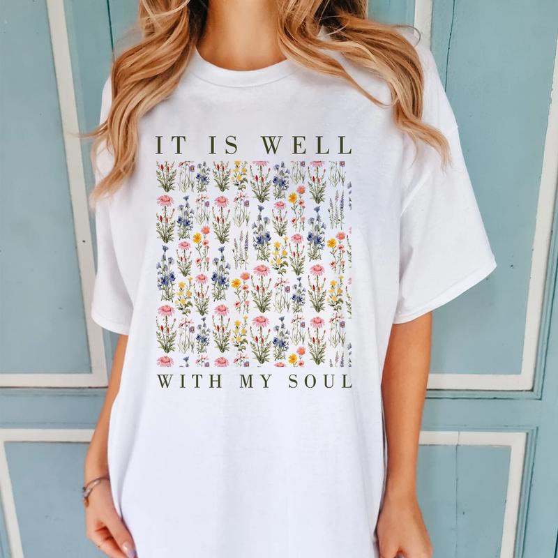 Christian Women T Shirt Well with My Soul Jesus Christian Women T Shirt Well with My Soul Jesus