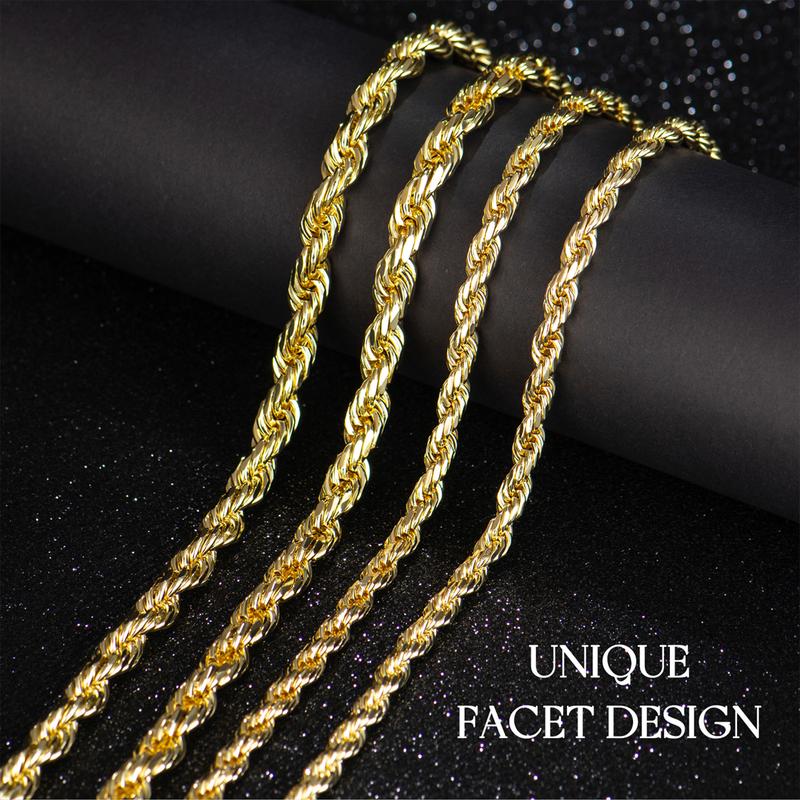 Holylegend 14K Gold-Plated Rope and Paperclip-Rope Chain Necklace ...