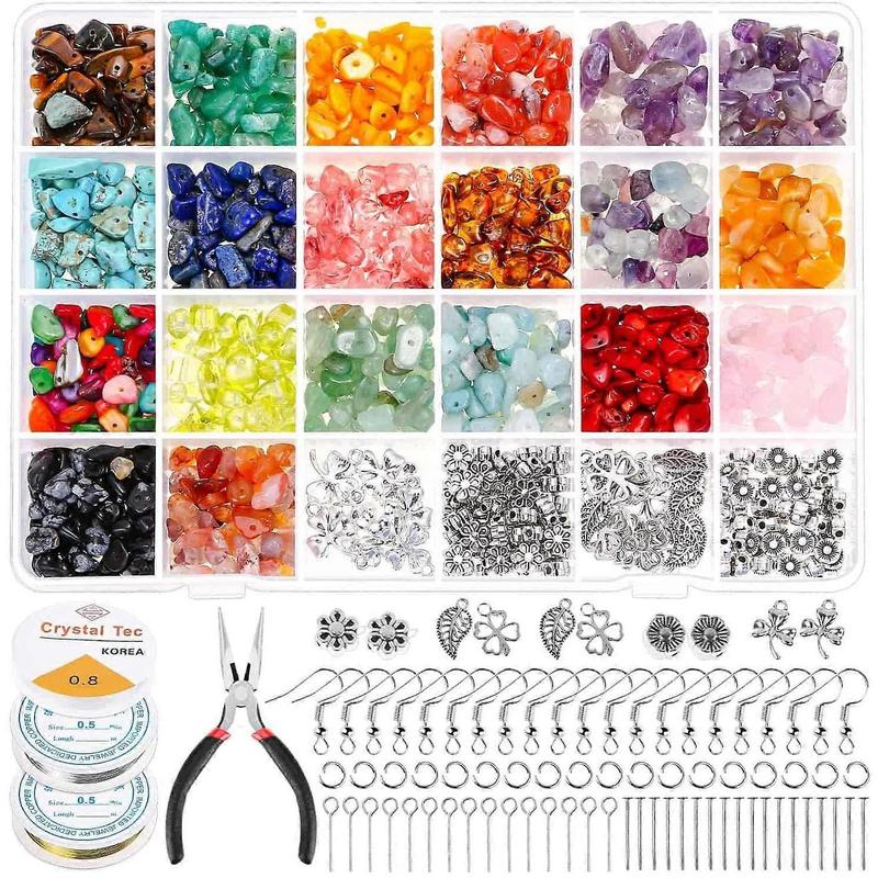 TikTok Shop 1584Pcs Crystal Jewelry Making Kit Ring Making Kit with Crystal Gemstone Beads Jewellery Making Kits Adults Jewelry Wire and Earring Hooks for Ring