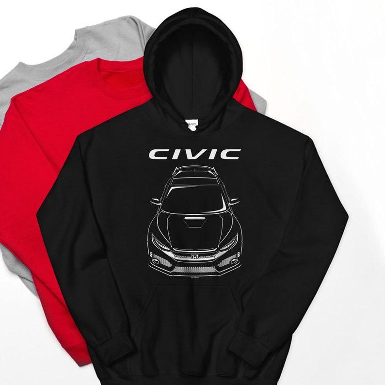 TikTok Shop Honda Civic Type R 10th gen 2018 2020 Multi color Hoodie Honda Pullover Sweatshirt JDM Hoodie Gifts For Him New Car Gift Trendy Hoodie Winter Gift Gift