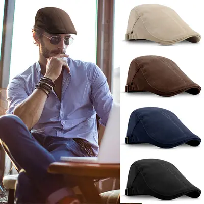 Newsboy Hats Denim Newsboy Cap - Adjustable 8-Panel Beret Style