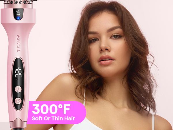 Product Introduction of Wavytalk Blowout Boost Ionic Thermal Brush 1 1/2 Inch with LED Display, 300℉-420℉ for Different Hair Types, 120-240V Universal Voltage 5