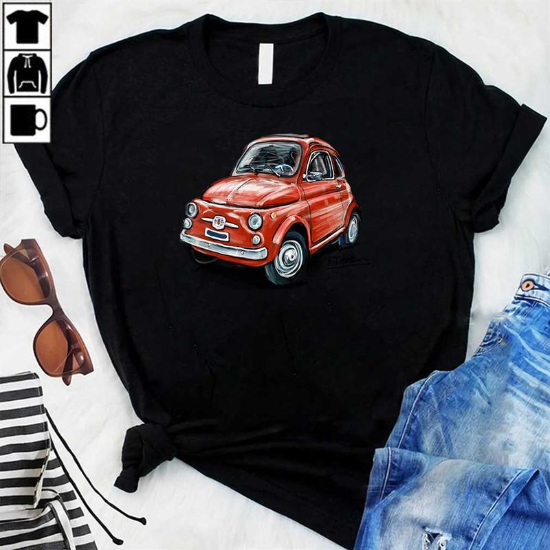 TikTok Shop Classic Red Fiat 500 T Shirt