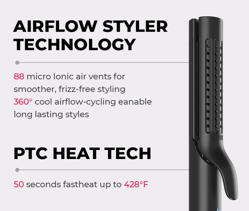 Product Introduction of TYMO AIRFLOW- Straightener and Curling Iron 2 in 1, Cold Air Negative Ionic Anti-scald Curling Wand  Long Short  Curler  Comfort Salon hairwaver hair styling tools wavy  talk  straightener 5