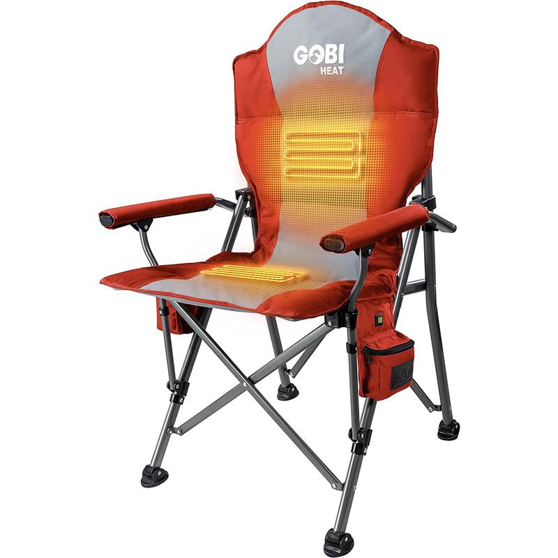 TikTok Shop Gobi Heat Terrain Portable Heated Camping Chair Outdoor Folding Chair with Heated Filling Winter Camping Essential 3 Heat Settings Flare Gobi Heat