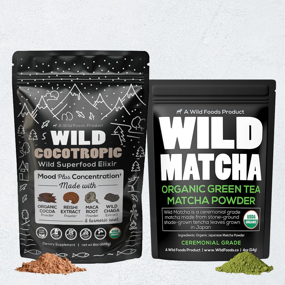 Wild Foods Cocotropic + Matcha Bundle for Focus, Calm & Clean Energy