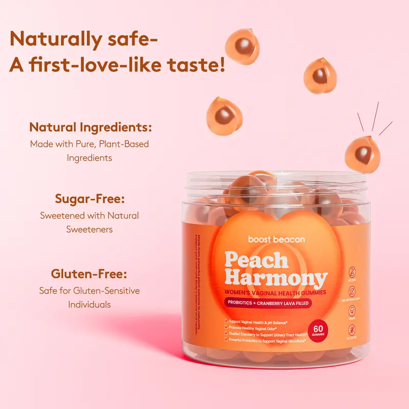 Product Introduction of Boost Beacon Women's Probiotic Gummies for Feminine Health | Cranberry Gummies for pH Balance & UTI Prevention | Vitamin C | Hormonal Support | 60ct Supplement Natural 34