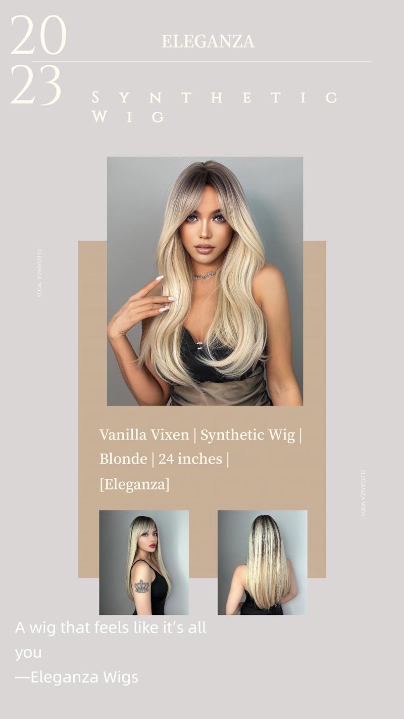 Vanilla Vixen Synthetic Wig Blonde 24 inches Eleganza