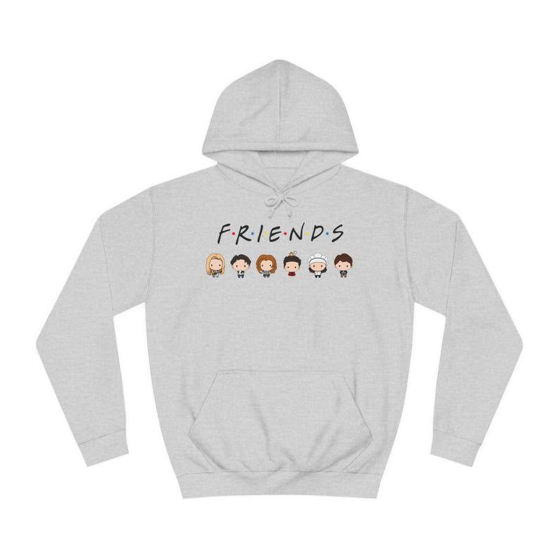 TikTok Shop Friends Hoodie Graphic Round Neck Shirt for Daily Wear Cotton