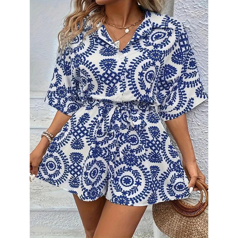 Casual Short sleeve Bell-sleeve Print Plus size Tops Casual Short sleeve Bell-sleeve Print Plus size Tops