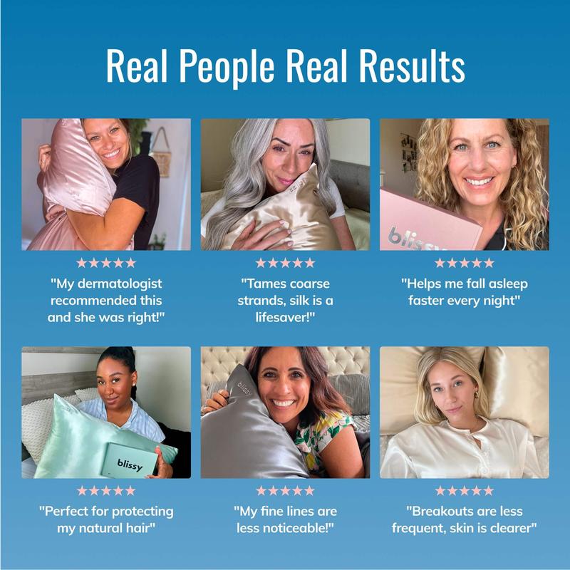 Blissy Silk Pillowcase - 100% Pure Mulberry Silk - Improve Your Hair, Skin and Health While You Sleep! - The Only Award Winning & Dermatologist Approved Silk Pillowcase 4