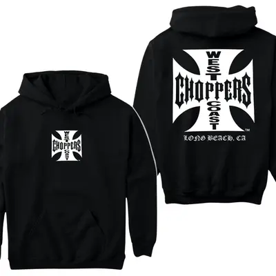 Hori Wpc West Coast Choppers Iron Cross Sleeveless Hoody Black At