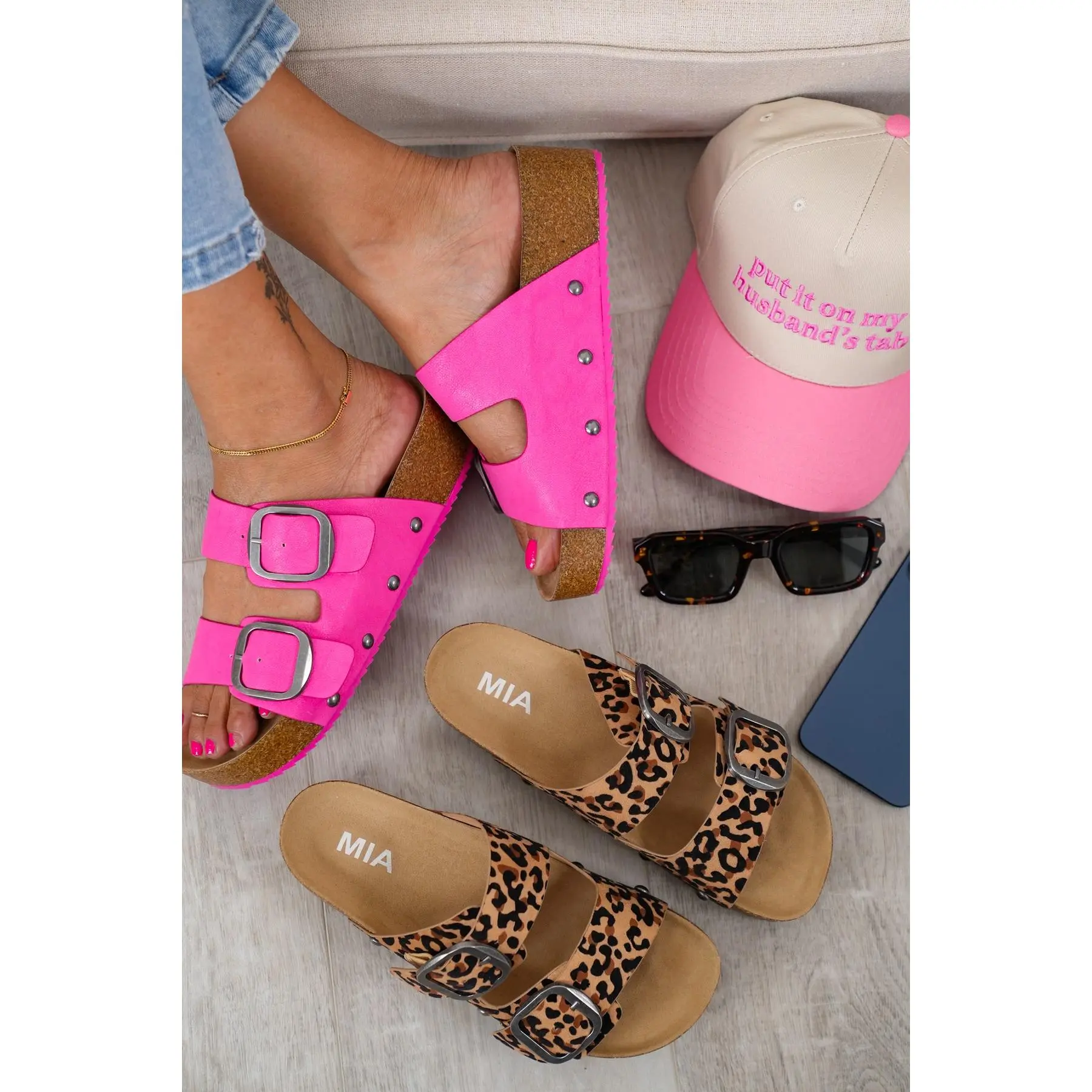 MIA Casual Slip On Sandal with Double Adjustable Buckle Straps