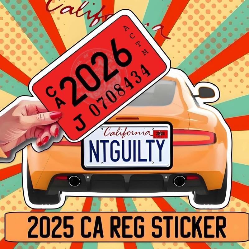 2026 Car vehicle red tag California registration sticker novelty ...