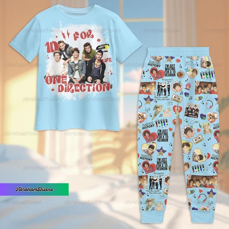 TikTok Shop The 1D Pajamas Set 1D Pjs For Women 1D Pajamas Set 1D Band Set Of Pajamas Rock Music Shirt