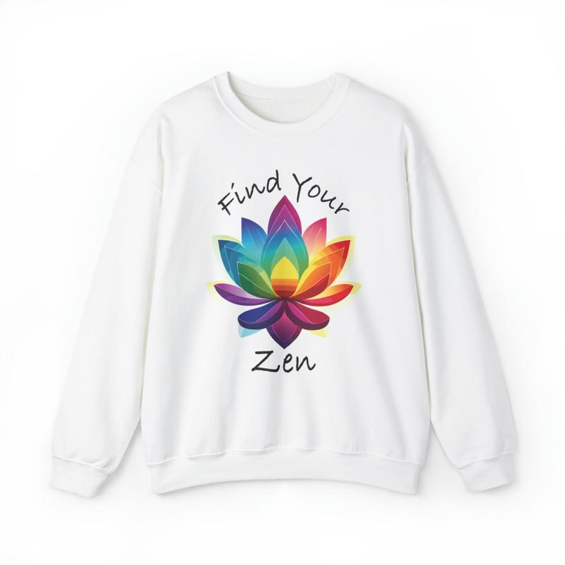 TikTok Shop: Find Your Zen Colorful Lotus Flower Graphic Unisex Heavy  Blend™ Crewneck Sweatshirt