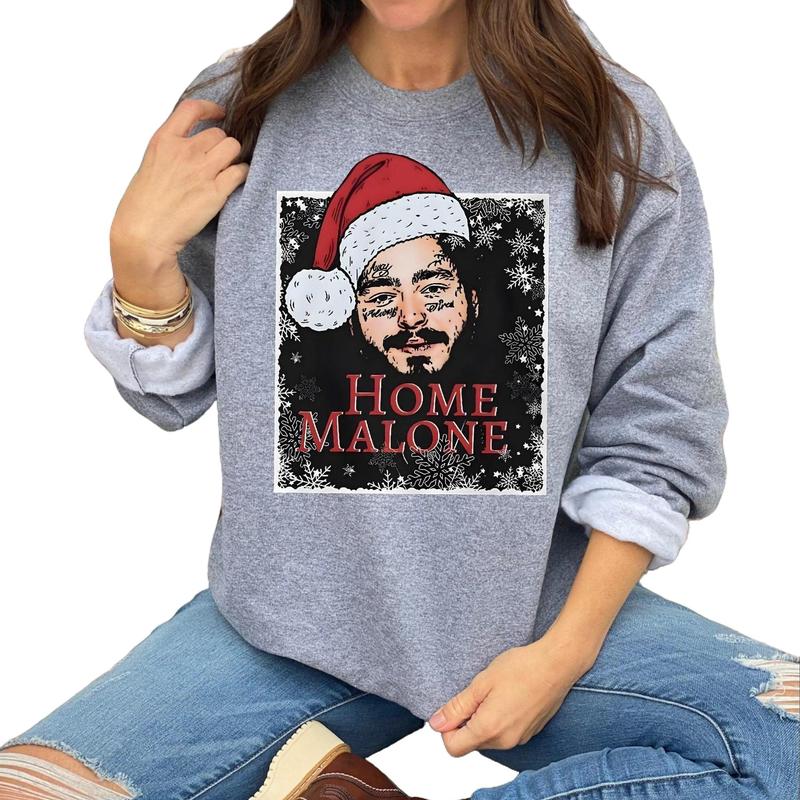 TikTok Shop Home Malone Sweatshirt Ugly Christmas Sweathirt Funny Christmas Sweathirt Home Alone Sweathirt Ghost Malone Shirt