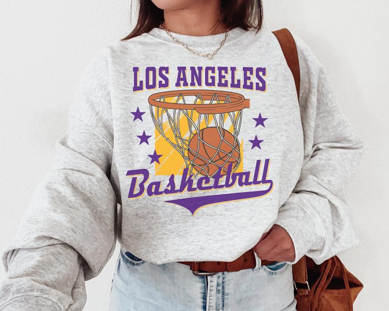 TikTok Shop Los Angeles Basketball Crewneck Sweatshirt The Laker Sweater