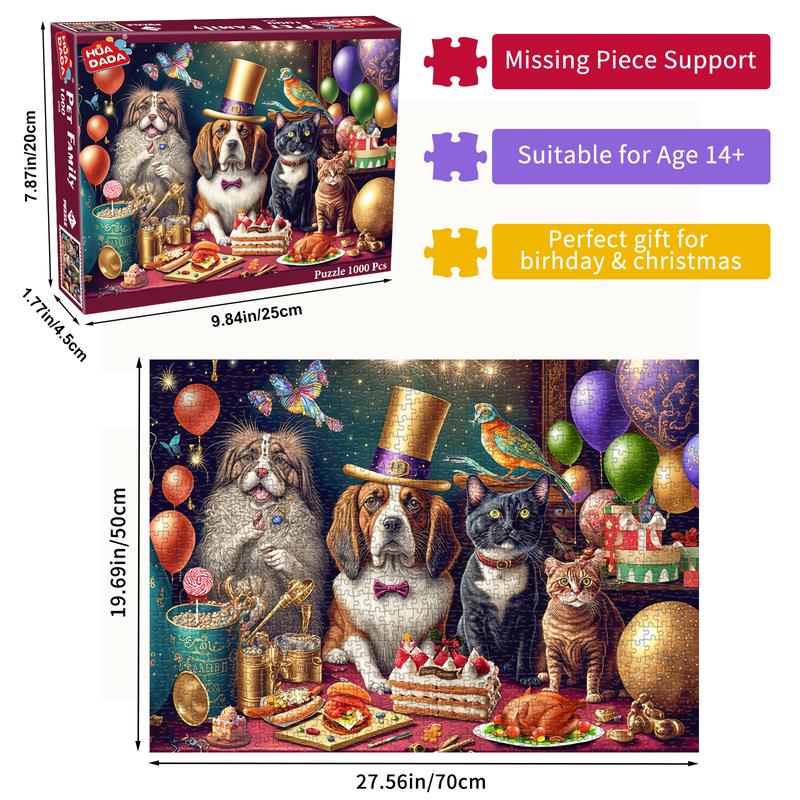 HUADADA 1000 Adult Puzzle Game "Pet Family", Holiday Gift Home Decoration, Family Games, Grandparent Brainstorming Jigsaw Puzzle 10 132832dec7f44a66b590567515128a11~tplv omjb5zjo8w resize jpeg:800:800