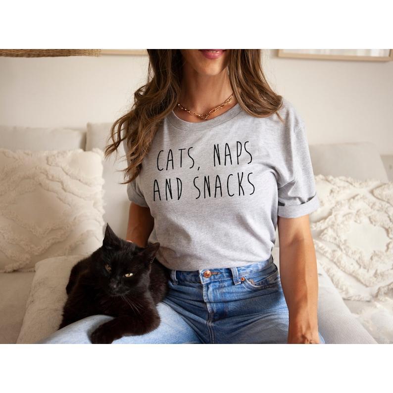 Cats Naps ' Snacks T-Shirt Cats Naps ' Snacks T-Shirt