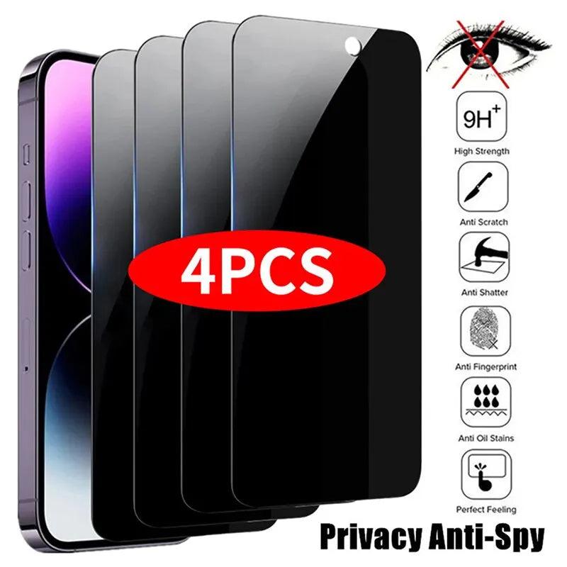 4PCS Privacy Screen Protector For iPhone 14 Pro Max 16 Pro Anti-Spy ...