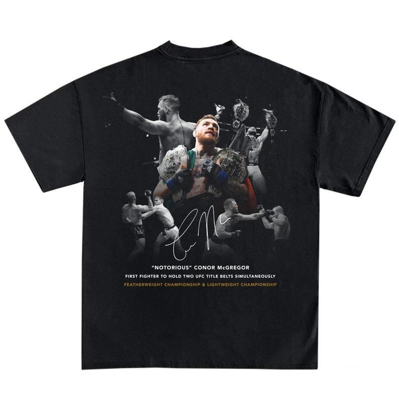 TikTok Shop Notorious Conor McGregor UFC Vintage Cotton T Shirt Black Graphic MMA Irish Fighter Champion Unisex Boxy Fit Fan Bootleg