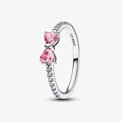 elevated heart pandora ring with heart charm
