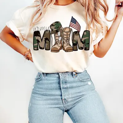 Army Mom T-Shirt American Flag Apparel Mothers Day Gift Tee Army Mom T-Shirt American Flag Apparel Mothers Day Gift Tee