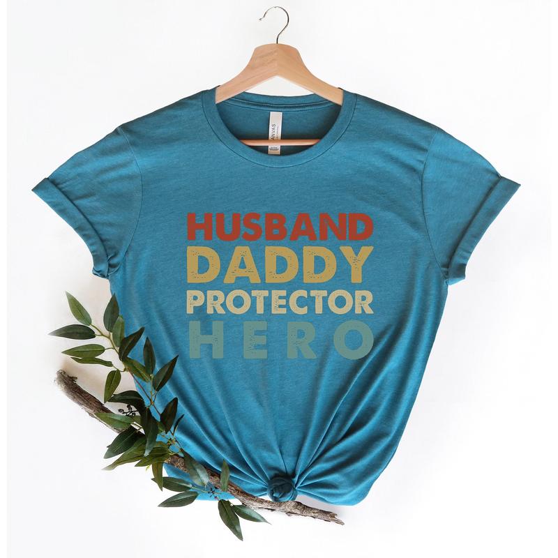 Husband Daddy Protector Hero Shirt Fathers Day Birthday Gift Husband Daddy Protector Hero Shirt Fathers Day Birthday Gift