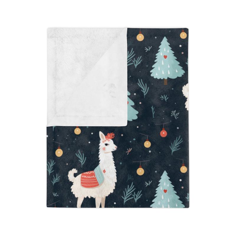 TikTok Shop Merry Llamas Minky Blanket