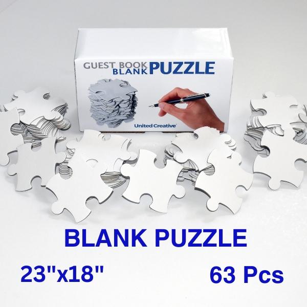Guest Book Blank Puzzle 23x18 inches, 63 Pieces, Ideal for DIY Painting, Art and Craft Projects, Wedding Birthday Party Events, Guest Book Alternative 1