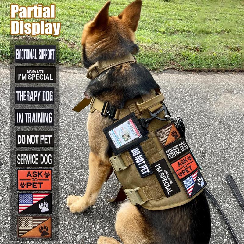 TikTok Shop 12 PCS Service Dog Patches with Removable Tactical Hook Loop Harness Velcro Dog Patch Embroidered in Training Patch Do Not Pet Patch Working Dog Patch for Vest Harnesses Collars Leashes