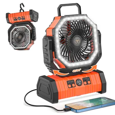 VEVOR 40,000mAh 13" Battery Operated Camping Fan With Remote & Timer