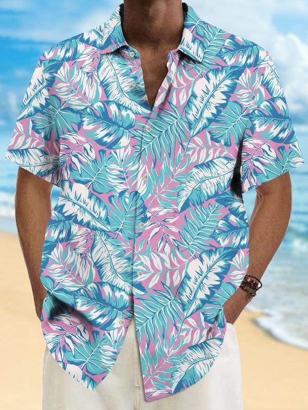 Men's Hawaiian Shirt | AI Botanical Pattern | Men's buying Summer Vacation Shirt | Tropical Beach Clothing