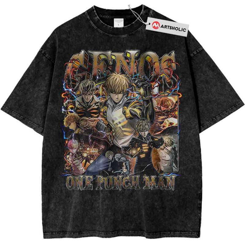 TikTok Shop Anime Genos One Punch Man Vintage T Shirt Collection Anime Manga Graphic Cotton Fitted Classic Y2k Tshirt Sweatshirt Hoodie