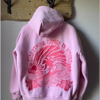 Unisex -Pure Wave - Alive All Heart Beat- Light outlet Pink Sweatshirt