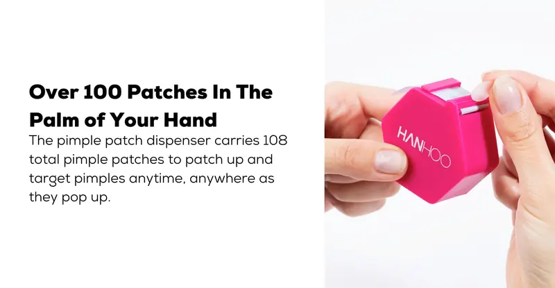 Product Introduction of Hanhoo On the Go Blemish Patch, 108 ct, Korean Beauty Pimple Patch Dispenser, Shrinks Pimples, Absorbs Fluid, Invisible Acne Spot Patches Skincare 1