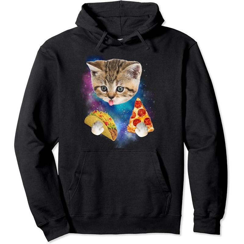 Funny Galaxy Cat Shirt | Space Cat Eat Pizza And Taco Shirt Funny Galaxy Cat Shirt | Space Cat Eat Pizza And Taco Shirt