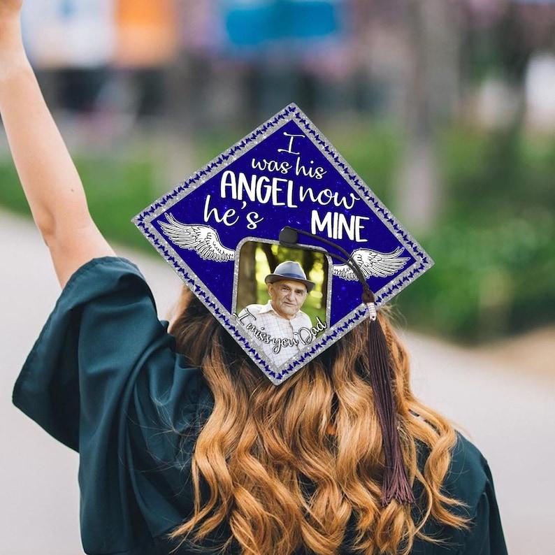Personalized Memorial Graduation Cap Topper – “I Was His Angel, Now He ...