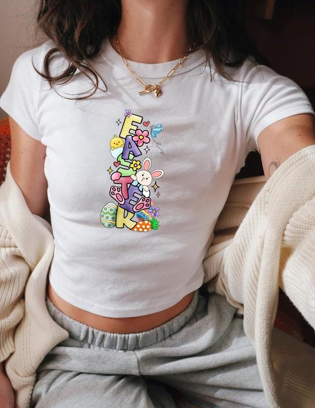 Floral Happy Easter Bunny Tee Floral Happy Easter Bunny Tee