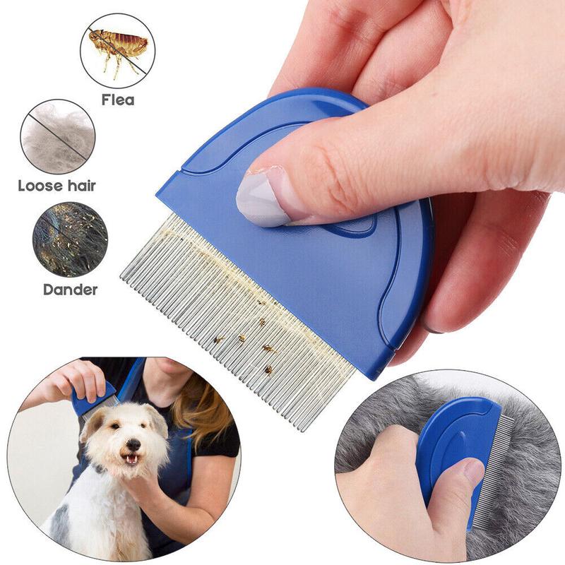 TikTok Shop Flea Comb Cats Dogs Pet Hair Grooming Tool Deworming Brush Dog Cat Cleaning Tool