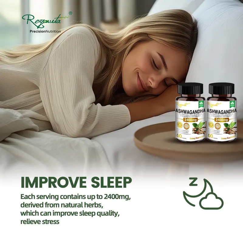 Product Introduction of 【Enhanced Potency】Royavita Ashwagandha 2400mg with Black Pepper Extract | Support Sleep Aid & Athletic Performance, Organic Vitamin B6 & B12, Dietary Supplement for Men & Women-14 3