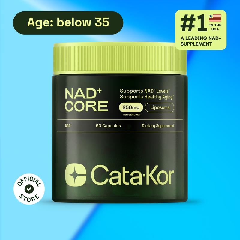 Cata-Kor NAD+ Core - NAD+ Supplement for Skin Aging Support, Energy ...