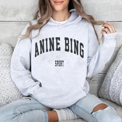 NWT - Anine Bing Sport - Grey Hoodie - shops Harvey College Logo