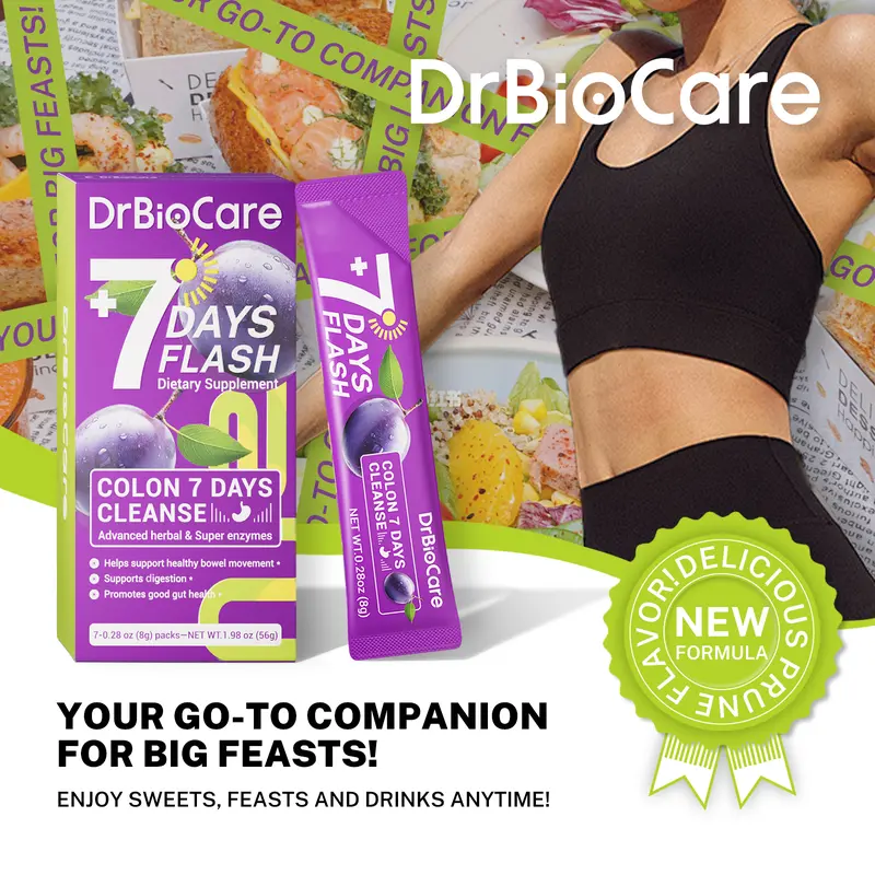 Product Introduction of DrBioCare gut&colon support Supplement, 7 Days Flash Series, Supports Digestive Health & Nutrient Absorption, Cleanse & Promote Bowel Regularity Fitness Edible 4