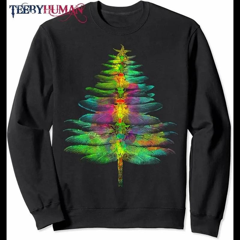 Dragonfly christmas tree sweatshirt sale